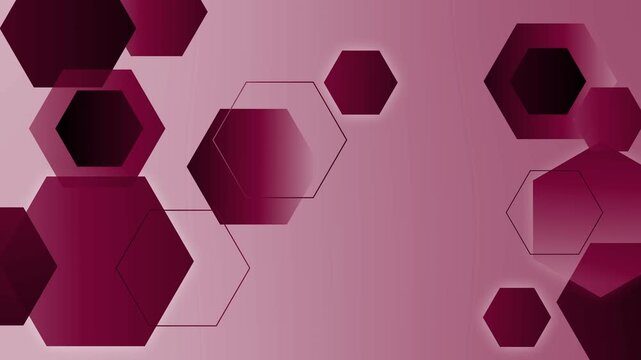 Abstract hexagon pattern background with geometric shapes and clean modern design animation