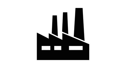 Fototapeta premium Vector illustration of factory icon, industrial building symbol, vector illustration on a transparent background