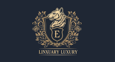 Obraz premium Elegant Tiger Crest Emblem with 