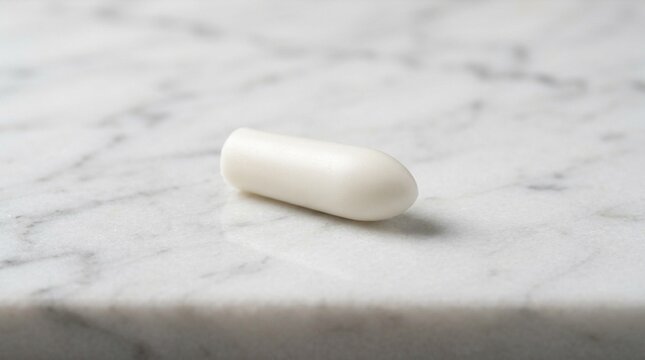 Suppository In White Smooth Form Isolated on White Background &ndash; Pharmaceutical & Medication Products Stock Photo