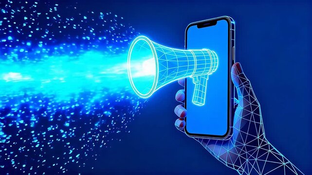 Digital communication with smartphone and megaphone