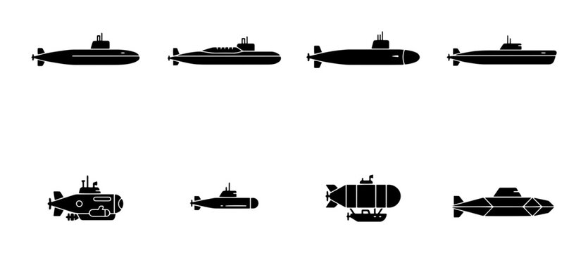 Submarine Collection PNG Various Designs, transparent background