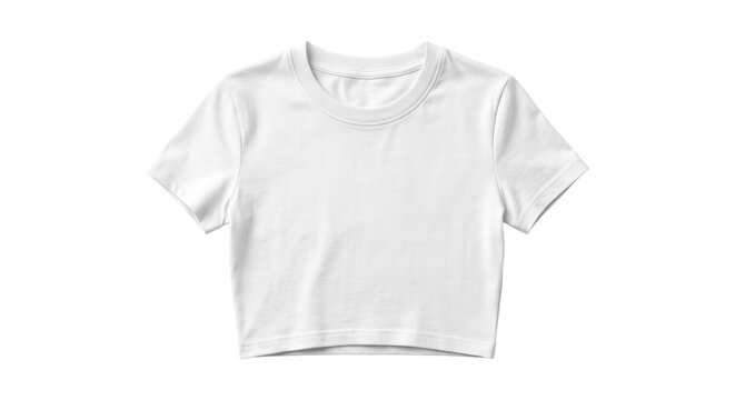 Blank white cotton crop top t-shirt mockup