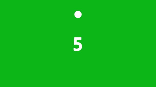 Minimal countdown timer with tailed lines circling counterclockwise from 10 to 0 seconds. White on green. Isolated animation on transparent background. .
