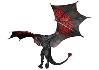 Fototapeta premium 3D Rendering Fairy Tale Dragon on White
