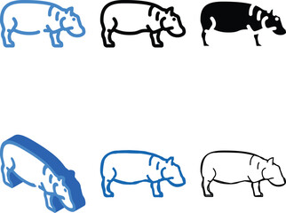 Fototapeta premium hippopotamus animal color designs icon vector. hippopotamus animal sign. isolated symbol illustration