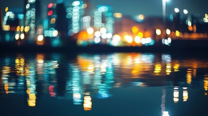 Obraz premium City lights reflection night