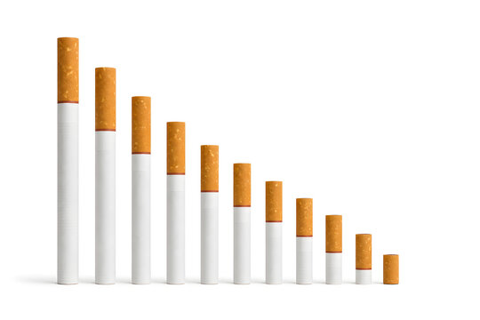 Descending Cigarettes Symbolizing Reduced Life Expectancy