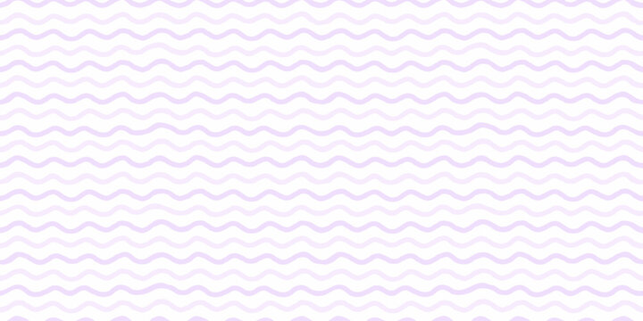 Watercolor baby stripe seamless pattern with soft purple wave lines on white background. Gentle stripe and wave baby pattern in pastel lilac. Drag to swatches panel to use