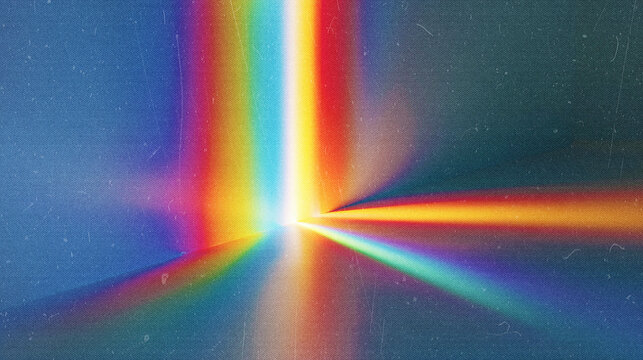 Abstract Rainbow Prism Light Refraction Background with Iridescent Spectrum Rays