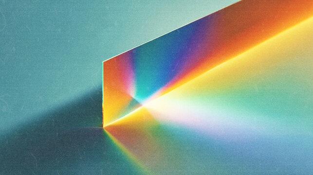 Abstract Rainbow Prism Light Refraction Background with Iridescent Spectrum Rays