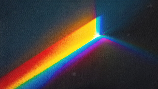 Abstract Rainbow Prism Light Refraction with Colorful Spectrum on Dark Background