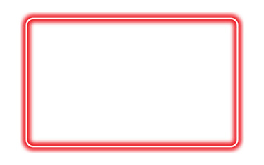 Red neon rectangle shape frame. Vivid glowing Pink border isolated on transparent background. Shine glow light electric pink neon sign Banner, Mockup, presentation, Design element, PNG © Shabekunnahar