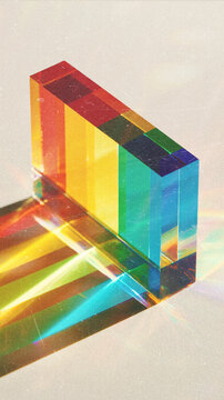 Abstract Rainbow Prism Light Refraction Background with Iridescent Spectrum Rays