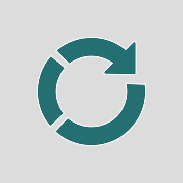 Circular Refresh Arrow Icon in Teal Vector Style