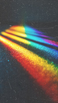 Abstract Rainbow Prism Light Refraction Background with Iridescent Spectrum Rays