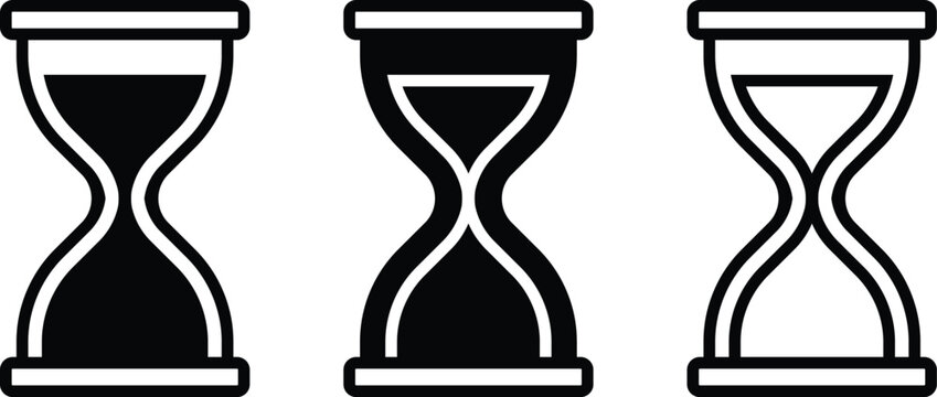 Hourglass vector icon set timeless symbols for time management and productivity