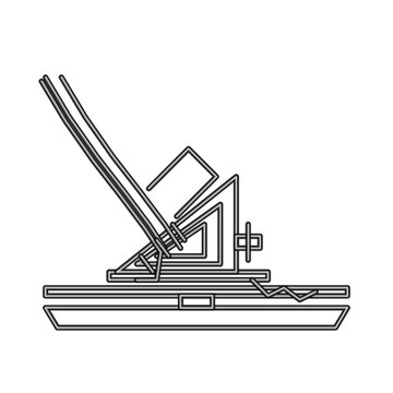 Railway Equipment Wheel Chock - Railway Wheel Chock Vector Illustration in Polished Matte Style