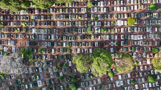 Aerial Drone View Over Islamic Cemetery Tangkak Malaysia