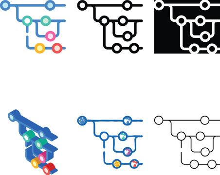 version control software color icon vector. version range control software sign. isolated symbol illustration