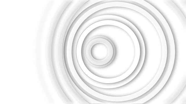 Abstract concentric circles with soft shadows on a clean background minimal modern design with a calm animation