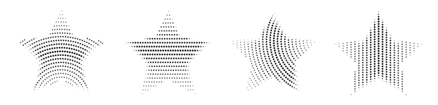 Set of stars composed of parallel dotted lines.