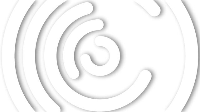 Abstract spiral and curved embossed pattern on a clean background animation
