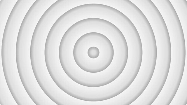 Abstract concentric circles with soft shadows on a clean background animation