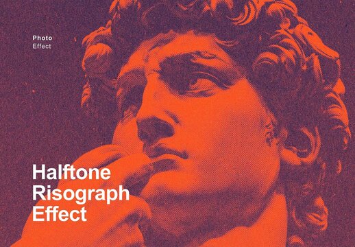 Halftone Risograph Photo Effect