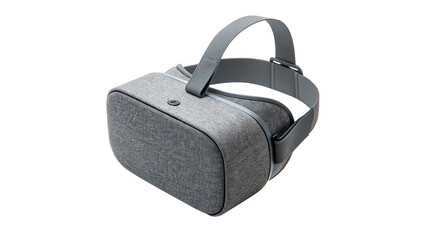 Modern grey virtual reality VR headset goggles isolated on a transparent background © Ivanka