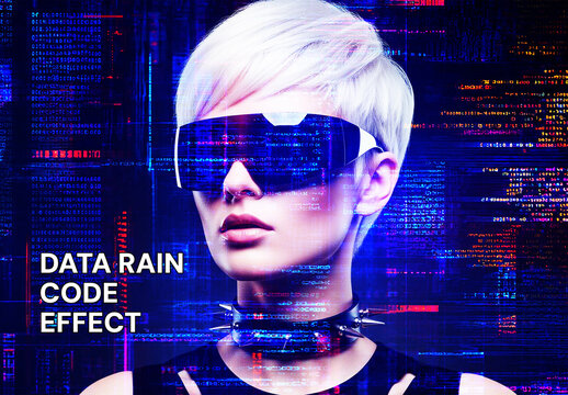Data Rain Code Particle Photo Effect