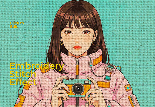 Embroidery Stitch Photo Effect