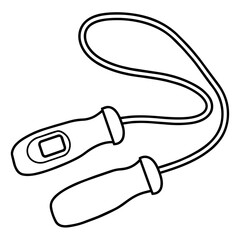 Obraz premium gen alpha sport gadget hand drawn black and white outline
