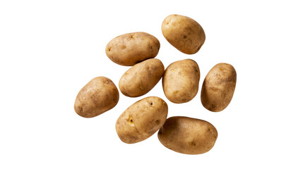 Obraz premium Group of whole raw potatoes with brown skin