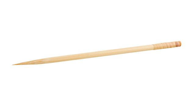 Wooden toothpick with pointed end and ribbed grip