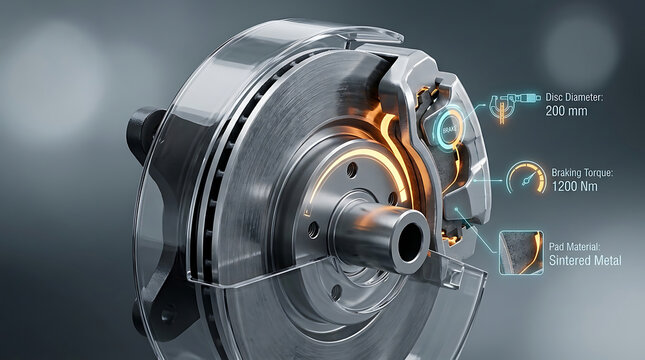 Premium 3D Brake Valve Cutaway Scientific Visualization Controlled Deceleration Pressure Ramp Technology