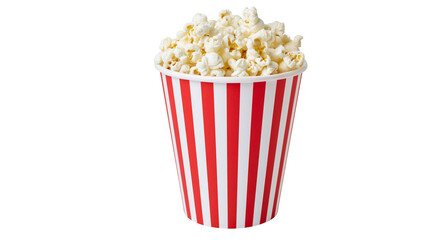 Red and white striped bucket full of popcorn © Isabel