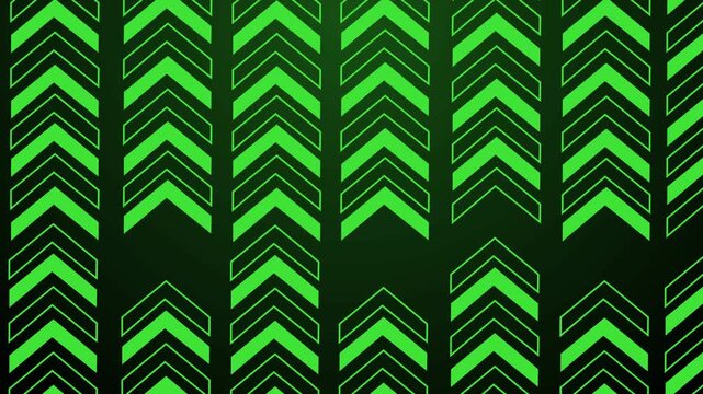 Abstract chevron pattern on dark background with repeating upward arrows and geometric lines animation