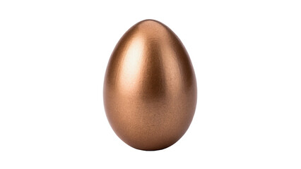 Glossy bronze Easter egg standing upright on smooth surface isolated on transparent background cut out © Pavel
