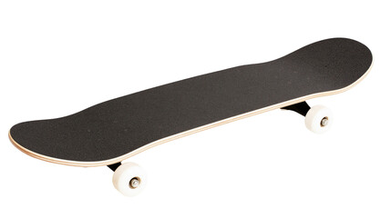 Black grip tape skateboard with white wheels © Isabel