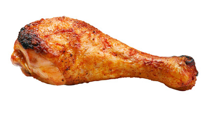Crispy golden brown roasted chicken leg with visible spices © Isabel