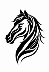 Obraz premium Black and White Horse Silhouette
