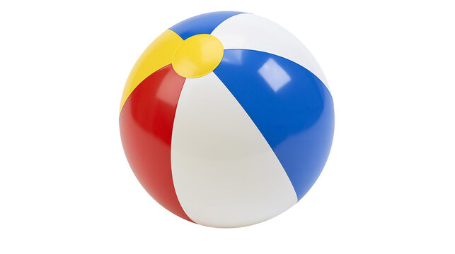 Classic beach ball with red white blue, and yellow panels