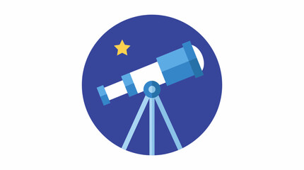 Telescope Astronomy Flat Color Icon Vector © Bima