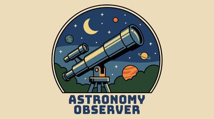 Telescope Astronomy Vector Illustration Vector © Bima