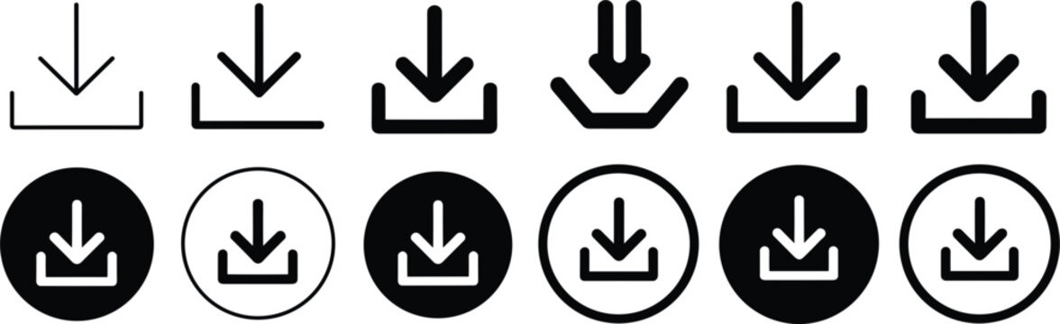 Black and white arrows pointing down in two rows black arrows down arrows desig
