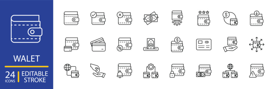 Walet Icon Set Editable Stroke