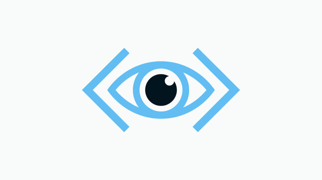 Abstract blue eye vision tech logo icon