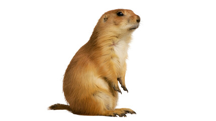 Prairie dog standing upright on hind legs looking to the right © Elena