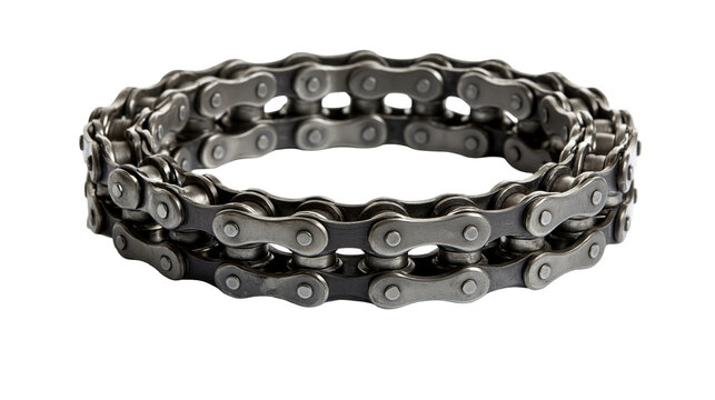 Rolled metal roller chain loop, industrial mechanical part